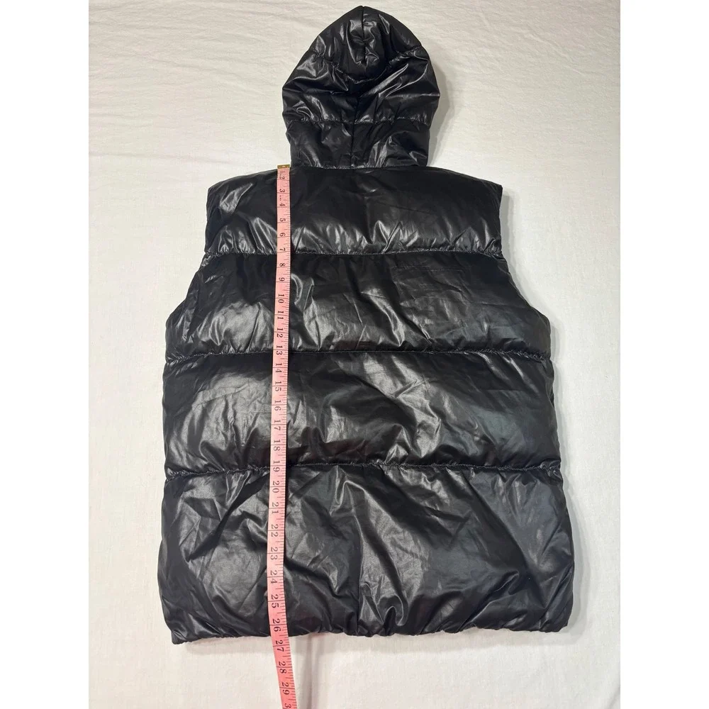 Jack & Jones Core Findus Down Waistcoat Puffer Vest Black Hooded Mens Size L